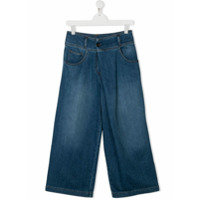 Brunello Cucinelli Kids Calça jeans pantalona - Azul