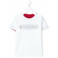 Brunello Cucinelli Kids Camisa gola careca com logo - Branco