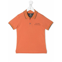 Brunello Cucinelli Kids Camisa polo com estampa de logo - Laranja