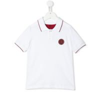 Brunello Cucinelli Kids Camisa polo com patch de logo - Branco