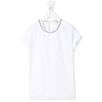 Brunello Cucinelli Kids Camiseta com detalhe na gola - Branco