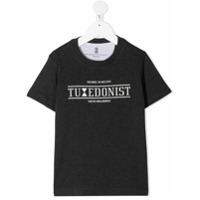 Brunello Cucinelli Kids Camiseta com estampa de logo - Cinza