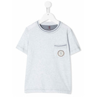 Brunello Cucinelli Kids Camiseta com patch de logo - Cinza