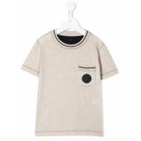 Brunello Cucinelli Kids Camiseta com patch de logo - Neutro