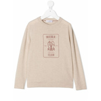 Brunello Cucinelli Kids Moletom com estampa grÃ¡fica de cashmere - Laranja