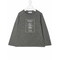Brunello Cucinelli Kids Moletom de cashmere com estampa gráfica - Cinza