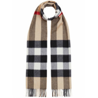 Burberry Cachecol xadrez de cashmere - Amarelo