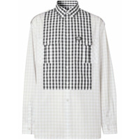 Burberry Camisa mangas longas com detalhe xadrez - Cinza