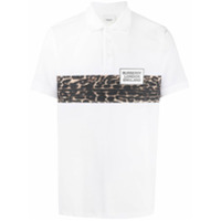 Burberry Camisa polo com recorte em animal print - Branco