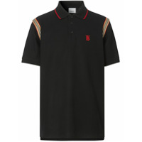 Burberry Camisa polo Icon com listras - Preto