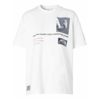 Burberry Camiseta oversized com estampa de montagem - Branco