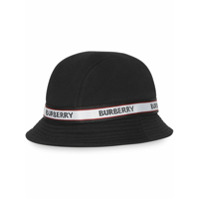 Burberry Chapéu bucket com estampa de logo - Preto
