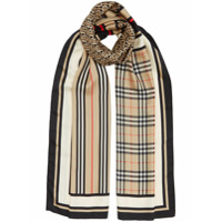 Burberry Echarpe com mix de estampa - Neutro