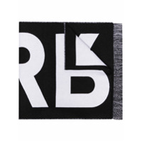 Burberry Echarpe jacquard de lã com logo - Preto