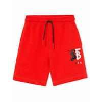 Burberry Kids Bermuda com logo contrastante - Vermelho