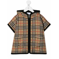 Burberry Kids Blusa com zíper e capuz - Marrom