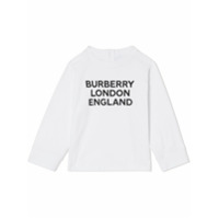 Burberry Kids Blusa mangas longas com estampa de logo - Branco