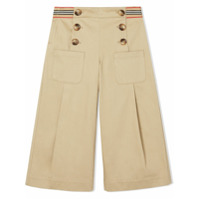 Burberry Kids Calça com acabamento de listras icônicas - Neutro