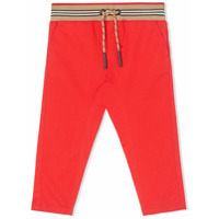 Burberry Kids Calça esportiva com detalhe de listras icônicas - Vermelho