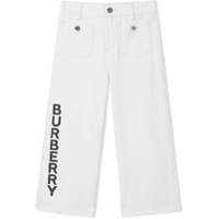 Burberry Kids Calça jeans Japanese com estampa de logo - Branco