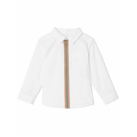 Burberry Kids Camisa com acabamento de listras icônicas - Branco