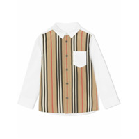 Burberry Kids Camisa com listras icônicas - Branco