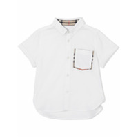 Burberry Kids Camisa com patch xadrez vintage - Branco
