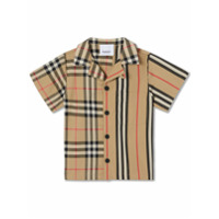 Burberry Kids Camisa mangas curtas estampada - Neutro
