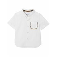 Burberry Kids Camisa mangas curtas xadrez vintage - Branco