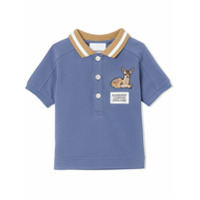 Burberry Kids Camisa polo com estampa - Azul