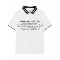 Burberry Kids Camisa polo com estampa - Branco