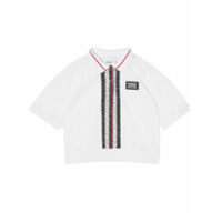 Burberry Kids Camisa polo com estampa monogramada - Branco