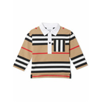 Burberry Kids Camisa polo com listras icônicas - Neutro