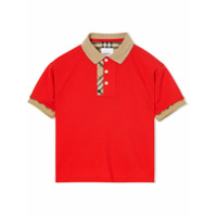 Burberry Kids Camisa polo Vintage Check de algodão - Vermelho