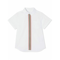 Burberry Kids Camiseta com acabamento de listras icônicas - Branco