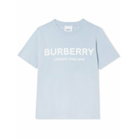 Burberry Kids Camiseta com estampa de logo - Azul