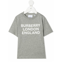 Burberry Kids Camiseta com estampa de logo - Cinza