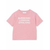 Burberry Kids Camiseta com estampa de logo - Rosa