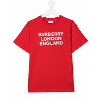 Burberry Kids Camiseta com estampa de logo - Vermelho