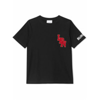 Burberry Kids Camiseta de algodão com logo gráfico - Preto