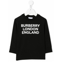 Burberry Kids Camiseta decote careca com estampa gráfica - Preto