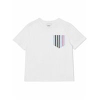 Burberry Kids Camiseta Icon com listras - Branco