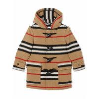 Burberry Kids Casaco de lã com listras icônicas - Neutro