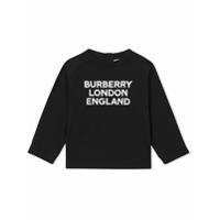 Burberry Kids Moletom com estampa de logo - Preto