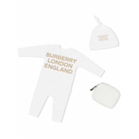 Burberry Kids Pijama com estampa de logo - Branco
