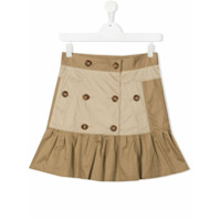 Burberry Kids Saia com botões e acabamento de babados - Neutro