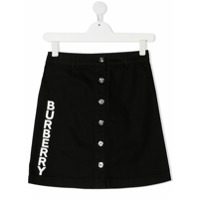 Burberry Kids Saia de algodão com estampa de logo - Preto