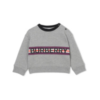 Burberry Kids Suéter com estampa de logo - Cinza