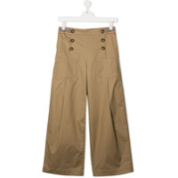 Burberry Kids TEEN Icon Stripe wide-leg trousers - Marrom