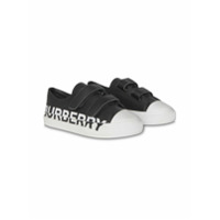 Burberry Kids Tênis bicolor com logo - Preto